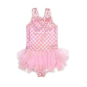Kate Mack Mermaid Scale Tutu One-Piece Swimsuit, size 4